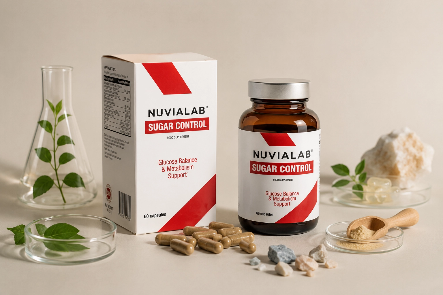 Combined nine-ingredient supplement with plant extracts, vitamins, and minerals