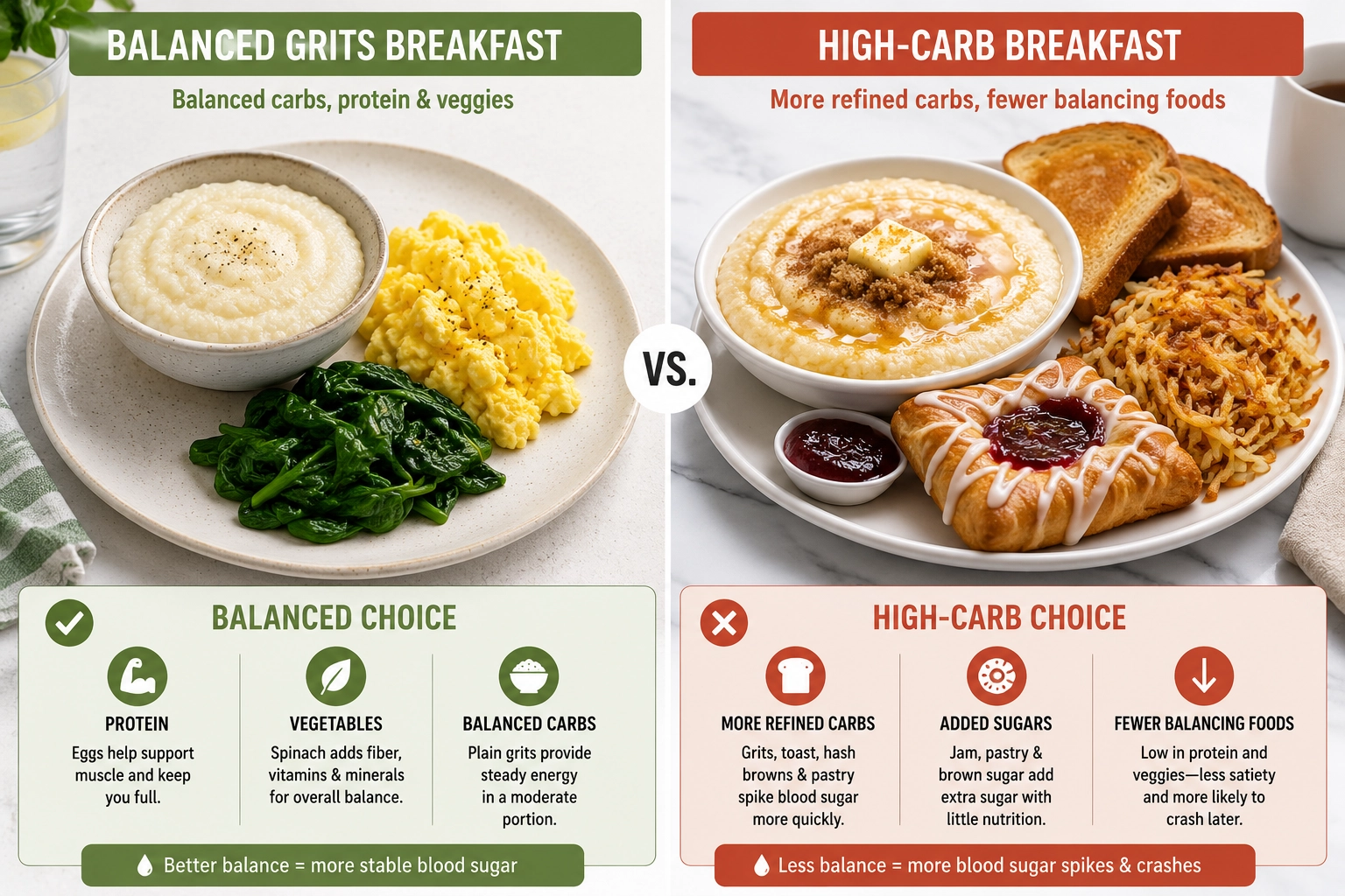 Comparison of balanced grits breakfast and high carbohydrate breakfast
