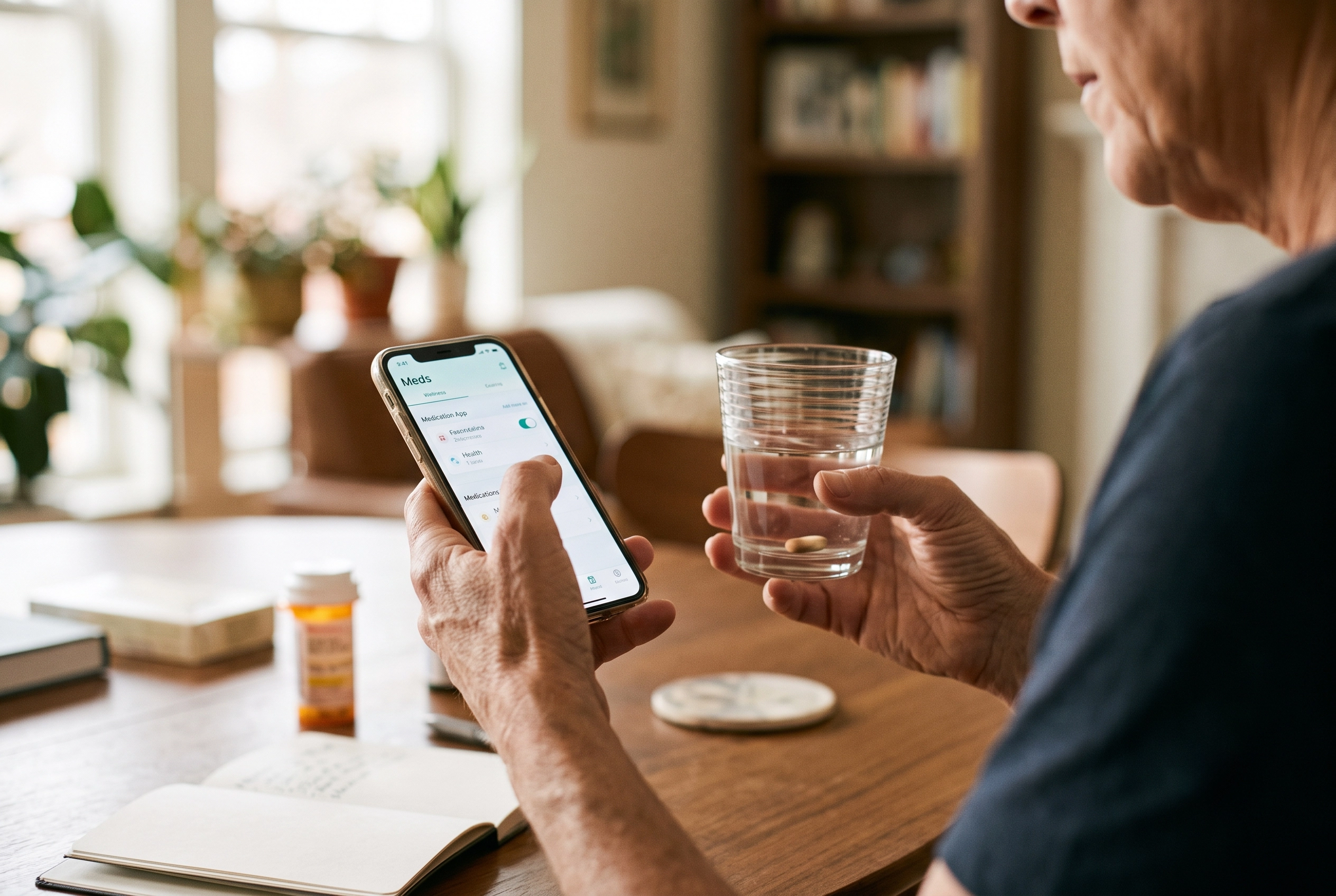 Person logging their diabetes medication dose into a tracking app on their smartphone.